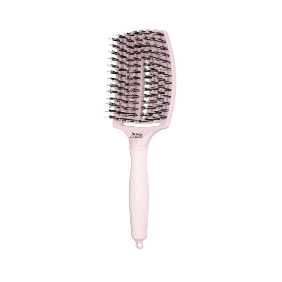 OLIVIA GARDEN FINGER BRUSH PASTEL PINK COMBO LARGE plaukų šepetys