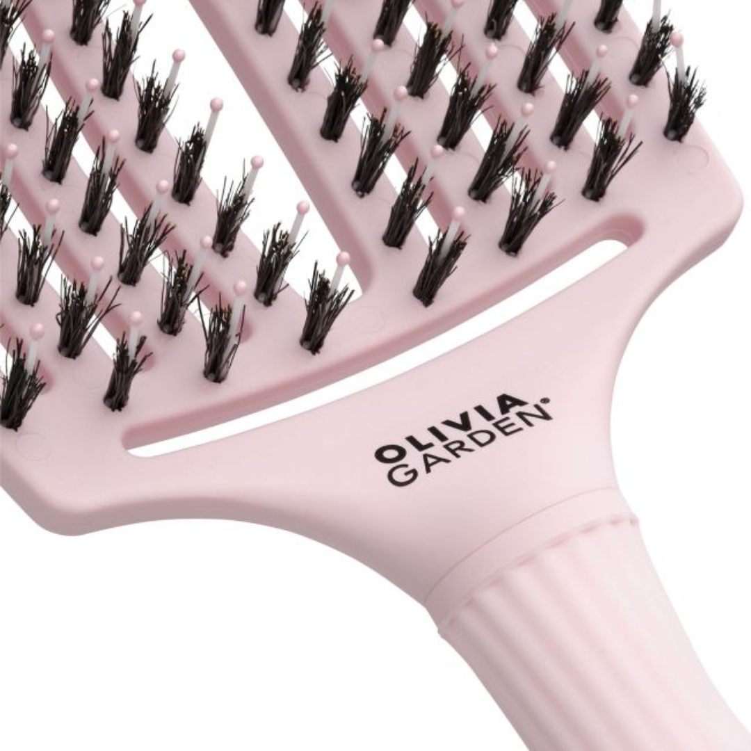 OLIVIA GARDEN FINGER BRUSH PASTEL PINK COMBO LARGE plaukų šepetys