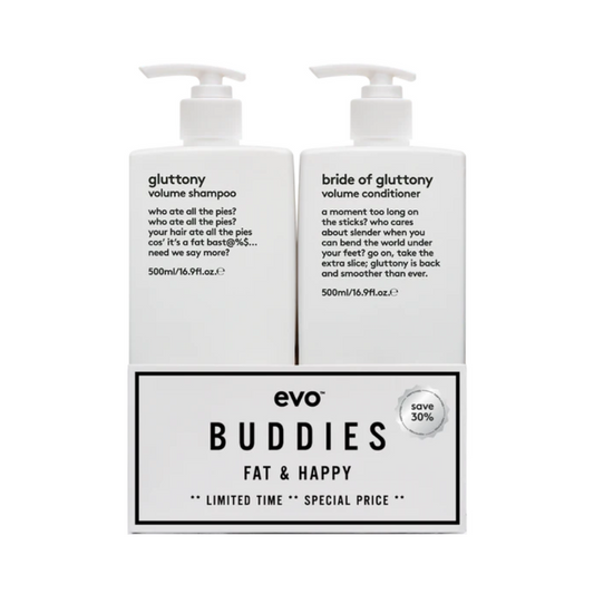 EVO buddies volume rinkinys: gluttony šampūnas + kondicionierius